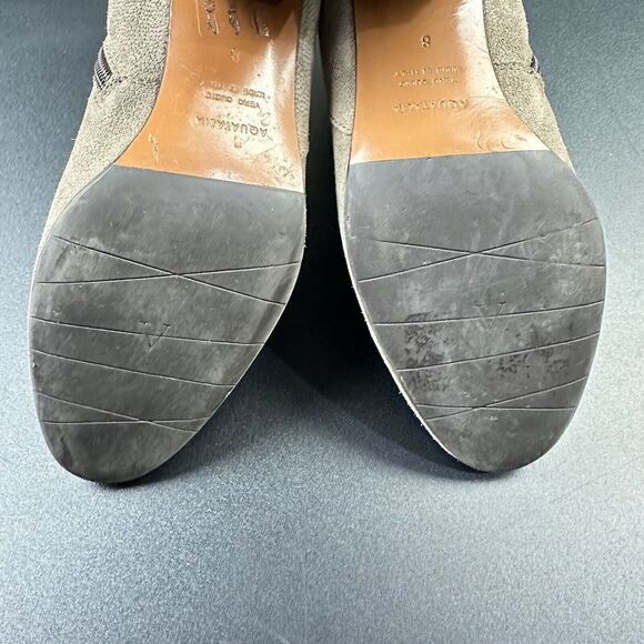 Aquatalia Faylynn Ankle Boot Womens 8 Taupe Pebbled Suede Booties Made in Italy - Picture 12 of 15